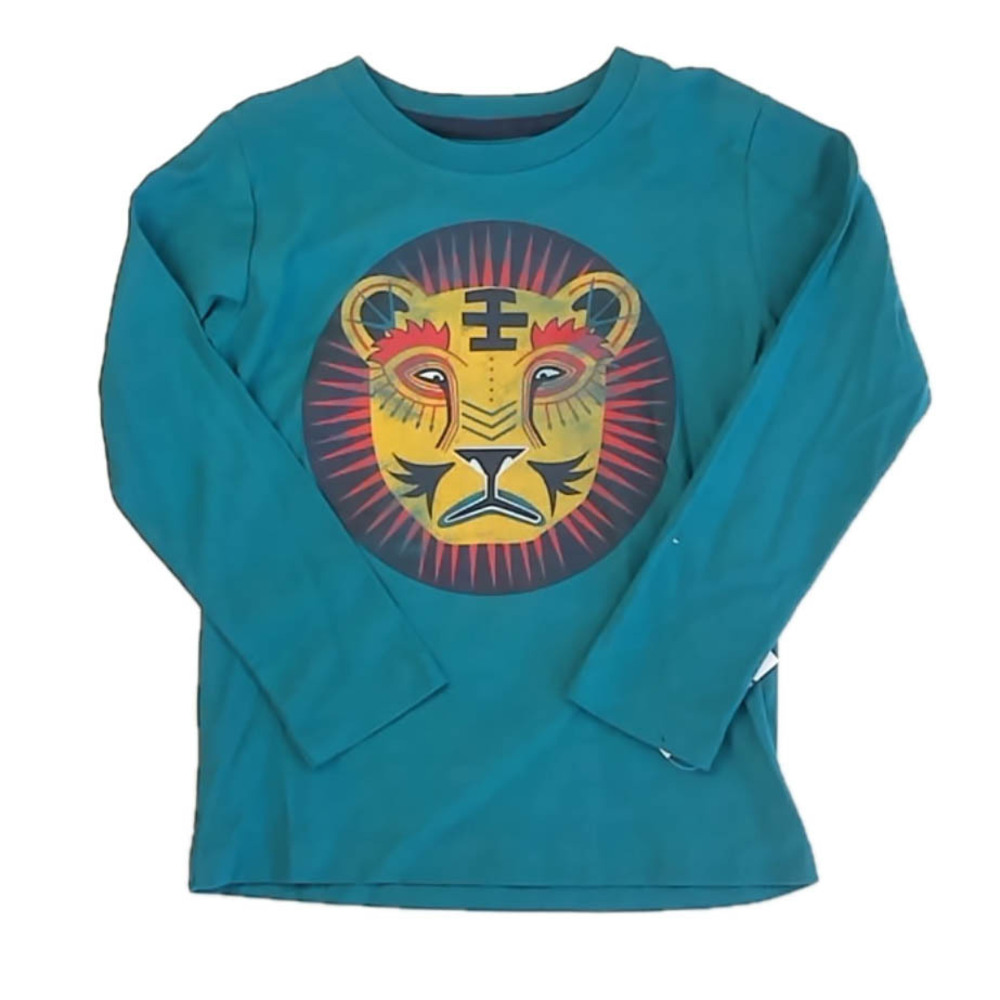Tea Collection Boys Green Lion Long Sleeve T-Shirt size: 5T